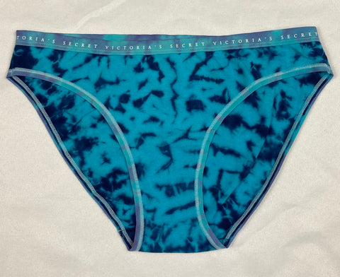 Women's Blue Victoria's Secret Tie-Dyed Panties, M