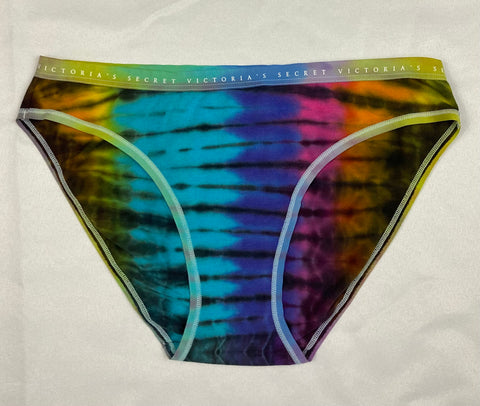 Women's Rainbow Victoria's Secret Tie-Dyed Panties, M