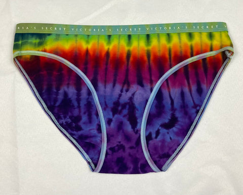 Women's Electric Purple Victoria's Secret Tie-Dyed Panties, L