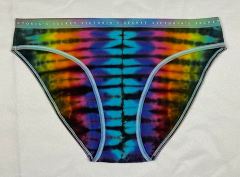 Women's Rainbow Victoria's Secret Tie-Dyed Panties, L