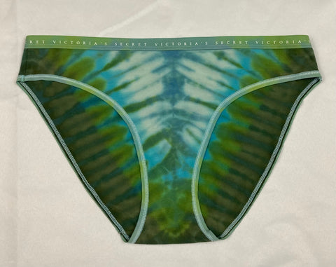 Women's Earthy Green Victoria's Secret Tie-Dyed Panties, L