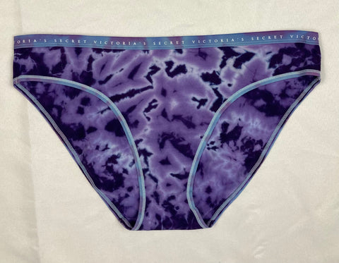 Women's Purple Victoria's Secret Tie-Dyed Panties, XL