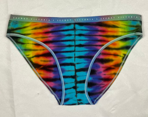 Women's Rainbow Victoria's Secret Tie-Dyed Panties, XL