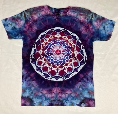 Adult Purple Vortex Mandala Ice-Dyed Tee, L