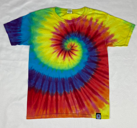 Kids Rainbow Spiral Tie-Dyed Tee, Youth M