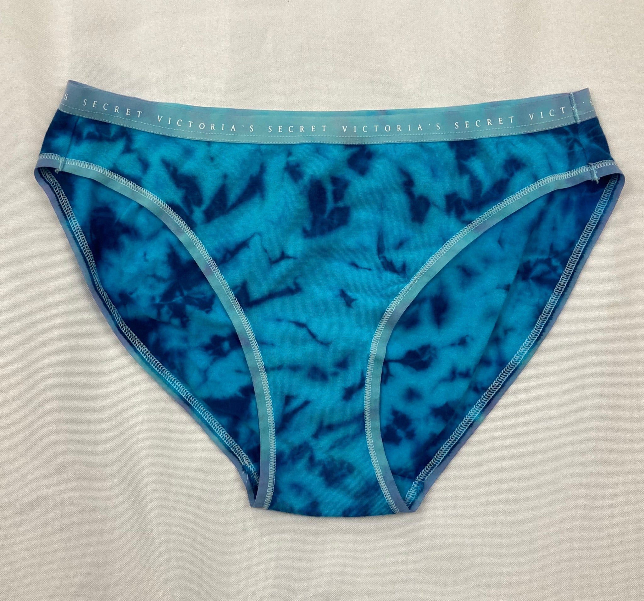 Buy Victoria's Secret Tie Dye Light Aqua Blue No Show Thong Knickers from  Next Iceland