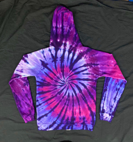 Adult Purple Spiral Tie-Dyed Zip-Up Hoodie, S (ORGANIC)