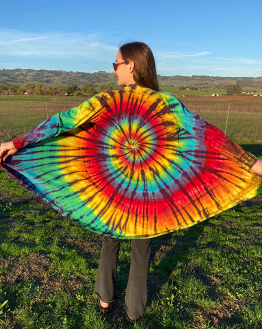 Women’s Rainbow Spiral Tie-dyed Half Moon Jacket, S