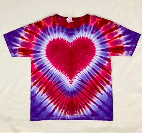 Kids Valentine’s Heart Tie-Dyed Tee, Youth L