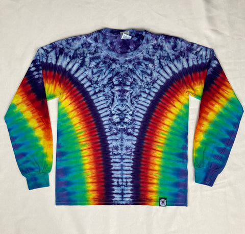 Kids Rainbow/Purple Tie-Dyed Long Sleeve Tee, Youth XL