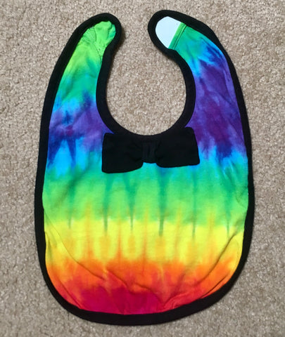 Baby Rainbow2 Tie-Dyed Bow Tie Bib (One Size)