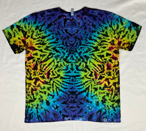 Adult Black/Rainbow Crush Tie-Dyed Tee, XL