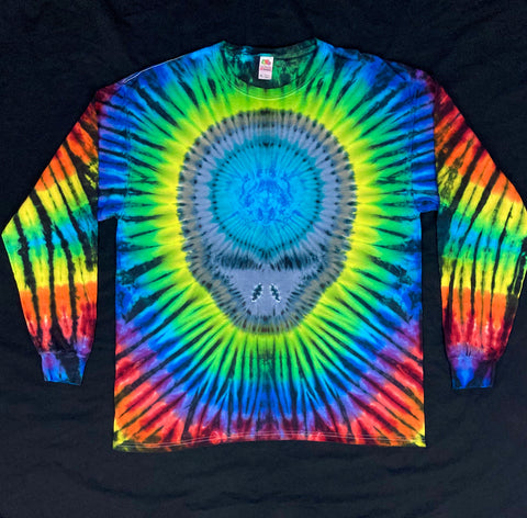 Adult Rainbow Stealie Tie-Dyed Long Sleeve Tee, XL