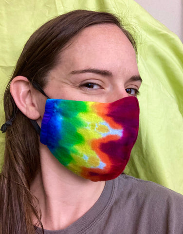 Premium Rainbow Tie-Dyed Face Mask (adjustable ear straps)