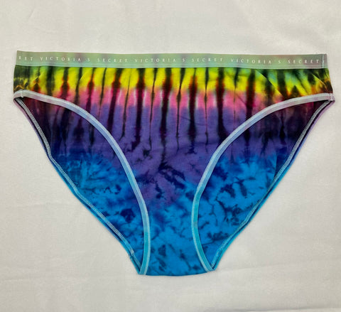 Women's Black/Rainbow Victoria's Secret Tie-Dyed Panties, 2XL