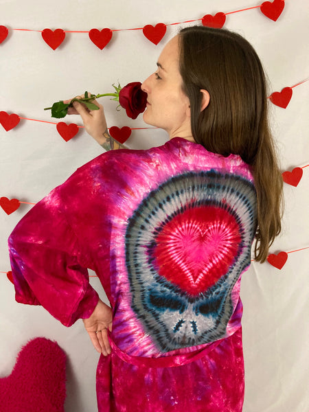 Adult Stealie of Love Tie-Dyed Rayon Robe, O/S