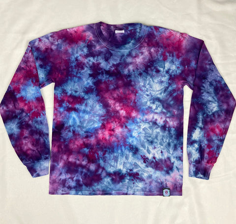 Kids Purple Ice-Dyed Long Sleeve Tee, Youth XL