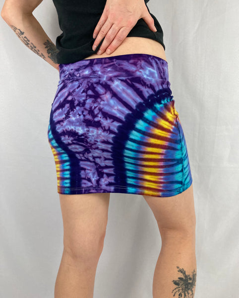 Women's Purple/Sunset Tie-Dyed Mini Skirt, XS/S