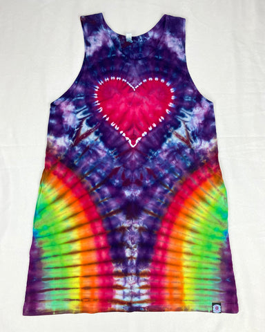 Women's Rainbow Love Ice-Dyed Pocket Tank Dress, L