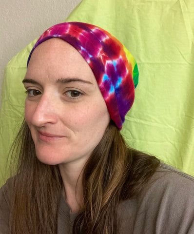 Rainbow Tie-Dyed Beanie (one size Adult)