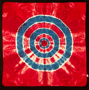 Red/Blue Bulls Eye Tie-Dyed Bandana