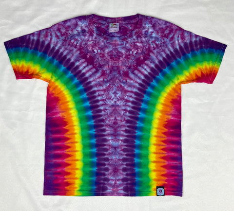 Kids Purple Rainbow Tie-Dyed Tee, Youth L