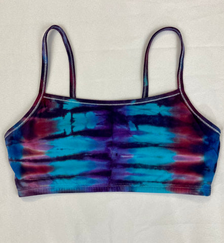 Women's Multi-colored Stripey Tie-dyed Bralette, L (38)