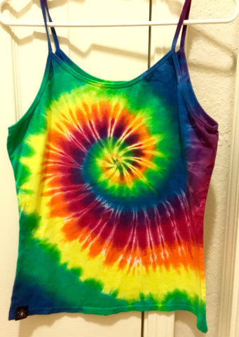 Women's Rainbow Spiral Tie-dyed Tank, L