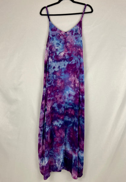 Women's Purple Ice-Dyed Rayon Maxi Dress, XL