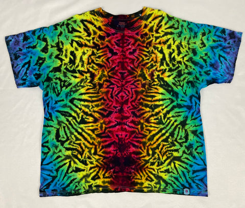 Adult Rainbow/Black Crush Tie-Dyed Tee, 2XL