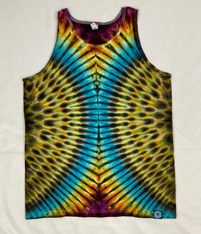 Adult Earthtone/Rainbow Tie-dyed Tank, M