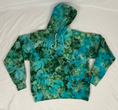 Adult Green Ice-Dyed Pullover Hoodie, M