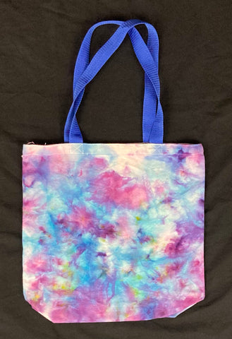 Pastel Pink/Blue Ice-Dyed Canvas Tote Bag