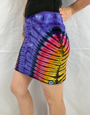 Women's Purple/Sunset Tie-Dyed Mini Skirt, M/L