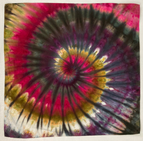 Earth Tones Spiral Ice-Dyed Bandana