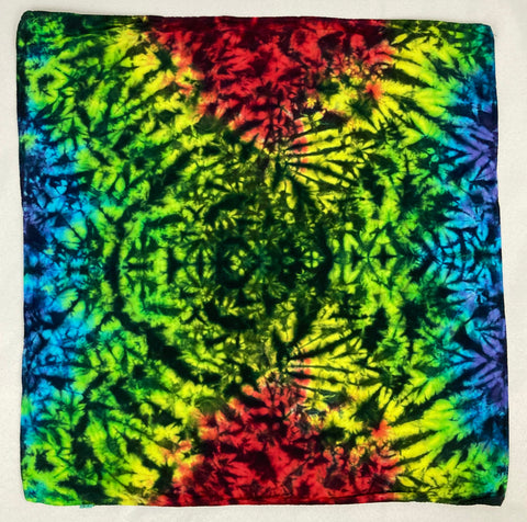 Rainbow Black Crush Tie-Dyed Bandana