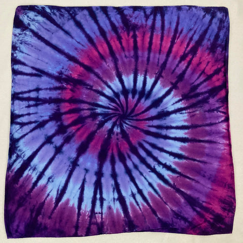 Purple Spiral Tie-Dyed Bandana