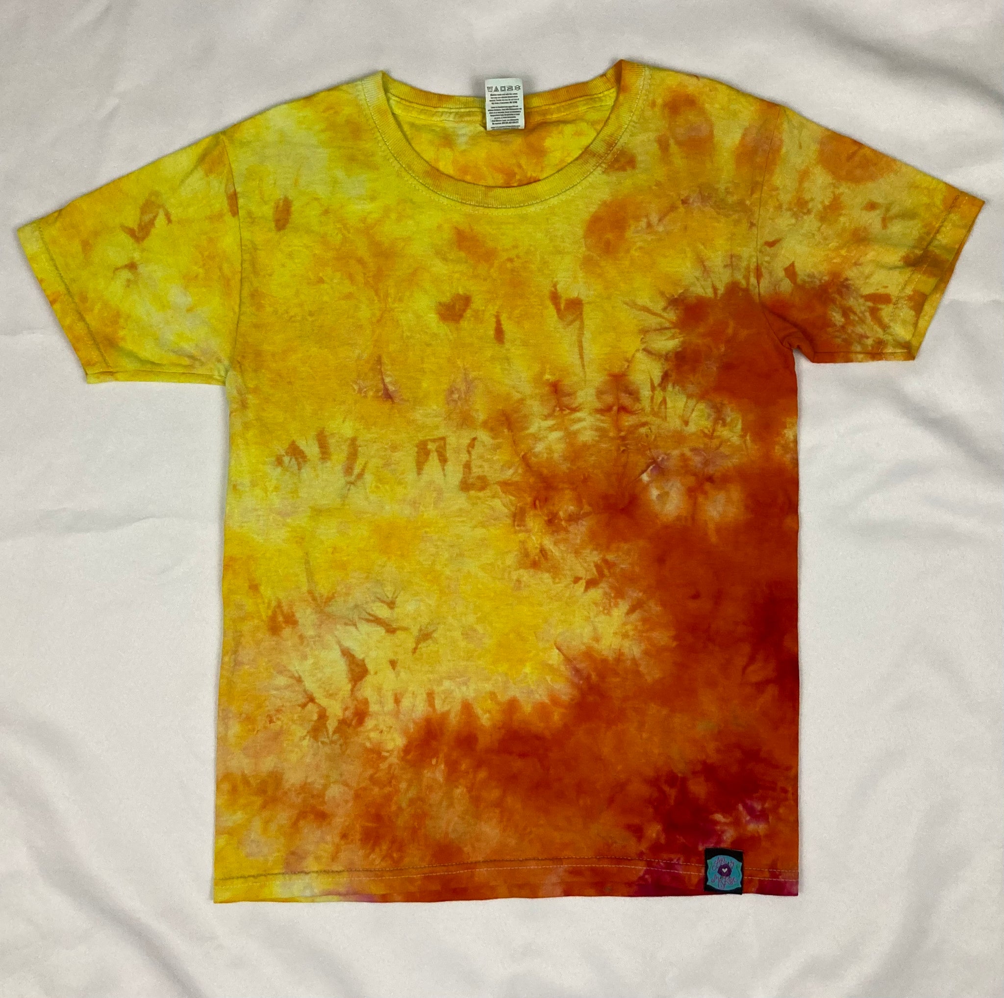 Kids Yellow/Orange Ice-Dyed Tee, Youth S