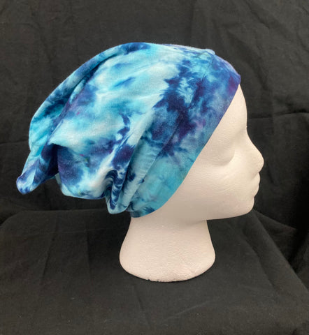 Blue Ice-Dyed Slouchy Beanie - Medium (average Adult)