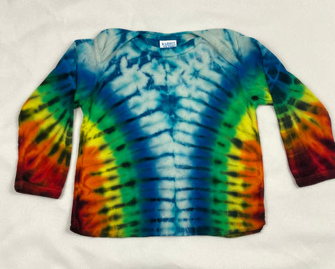 Baby Seafoam/Rainbow Tie-Dyed Longsleeve Tee, 18M