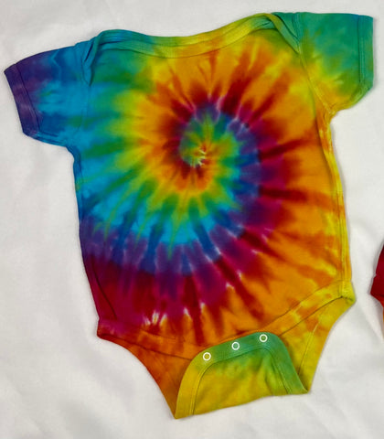 Baby Rainbow Spiral Tie-Dyed Bodysuit, 18M