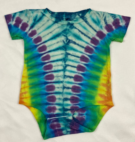 Baby Seafoam/Rainbow Tie-Dyed Bodysuit, 18M