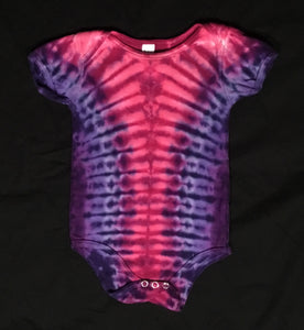 Baby Pink/Purple Zipper Tie-Dyed One-Piece, 6-12M