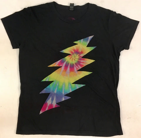 Ladies Creo Bolt Rainbow/Black Tie-Dyed Tee, L