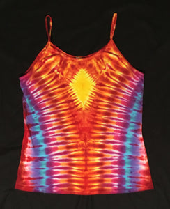 Women's Sunset Fire Diamond Tie-dyed Tank, XL