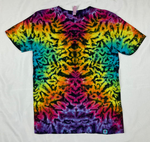 Adult Rainbow/Black Crush Tie-Dyed Tee, M