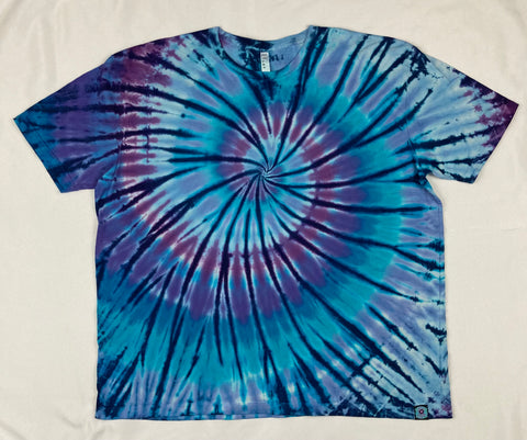 Adult Blue/Purple Spiral Tie-Dyed Tee, 2XL