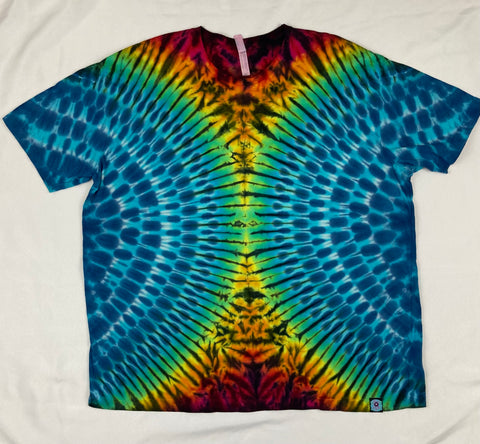 Adult Blue/Rainbow Tie-Dyed Tee, 3XL