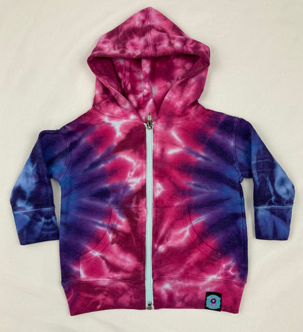 Baby Pink/Purple Tie-dyed Zip Hoodie, 6M