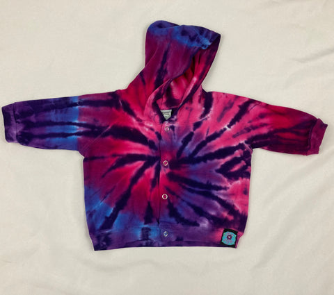 Baby Pink/Purple Spiral Tie-dyed Jacket, 6M